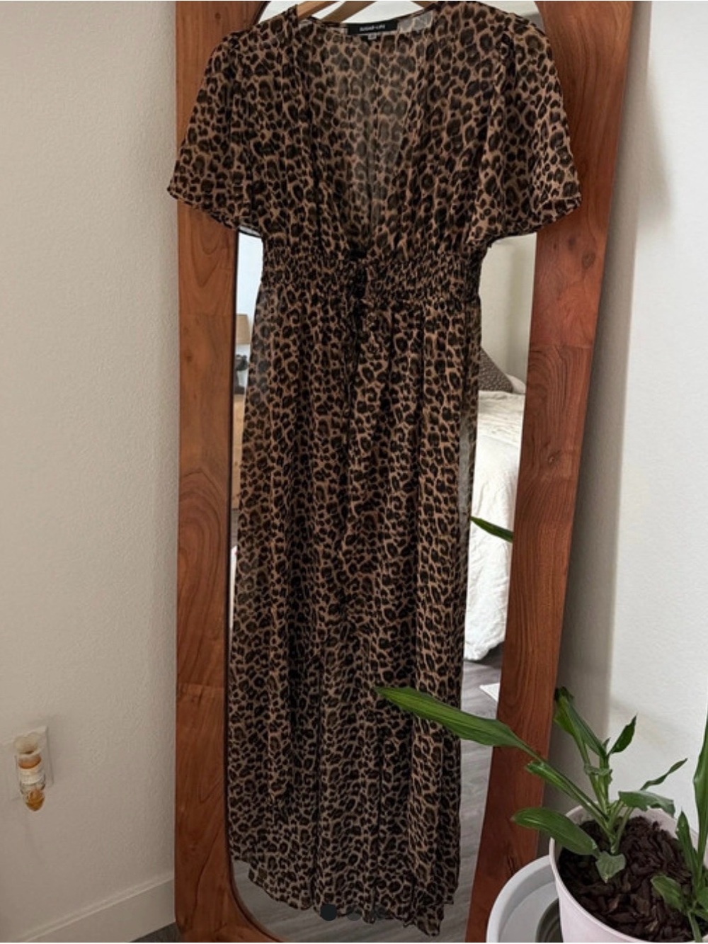 Sugarlips Leopard Print Dress in Brown and Black